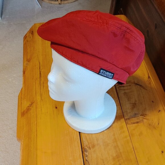 NWT Women's Stussy Red Nylon Logo Beret - Picture 2 of 11